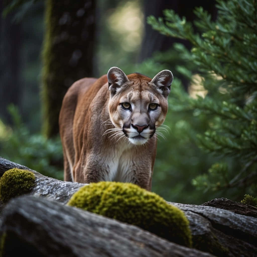 Intense Mountain Lion Stare Wallpaper