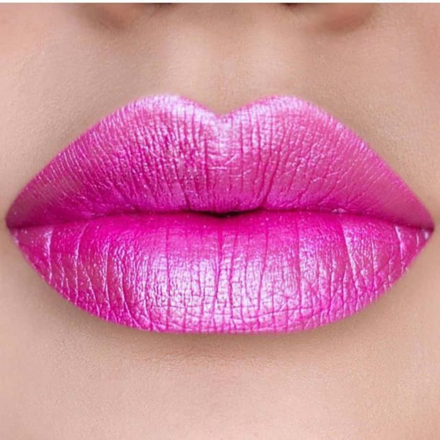 Intense Pink Lipstick On A Sensational Pout Wallpaper