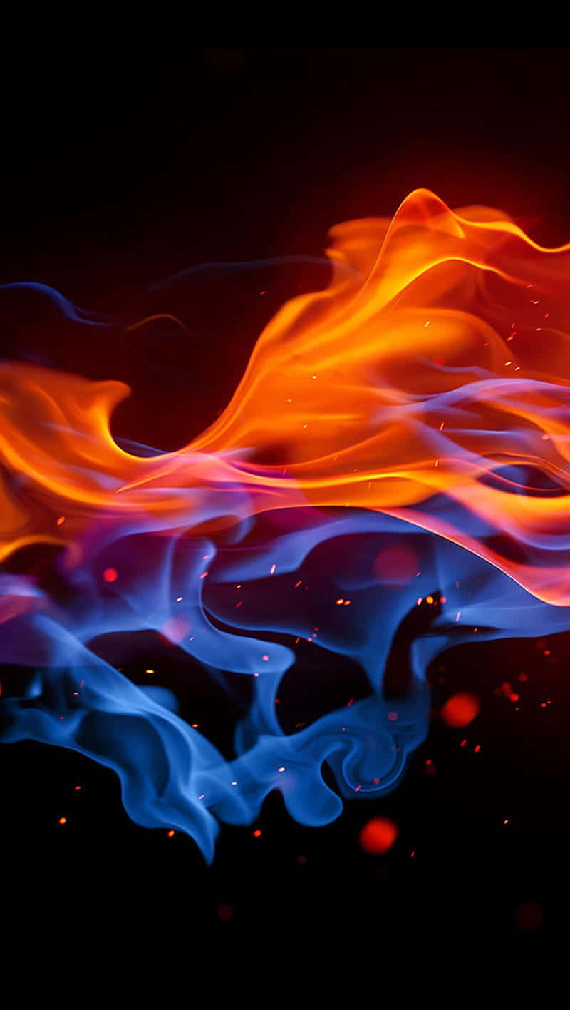 Intense Red And Blue Fire Wallpaper