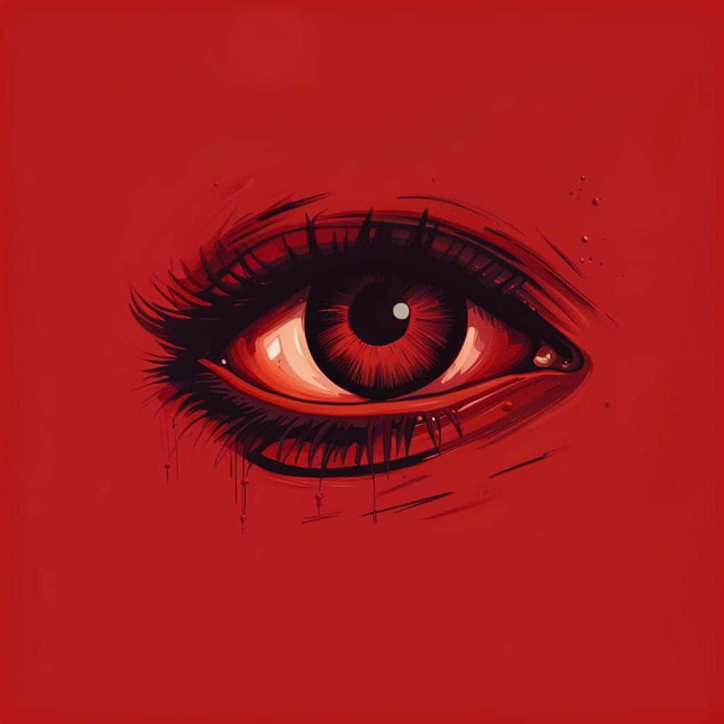 Intense_ Red_ Eye_ Artwork Wallpaper