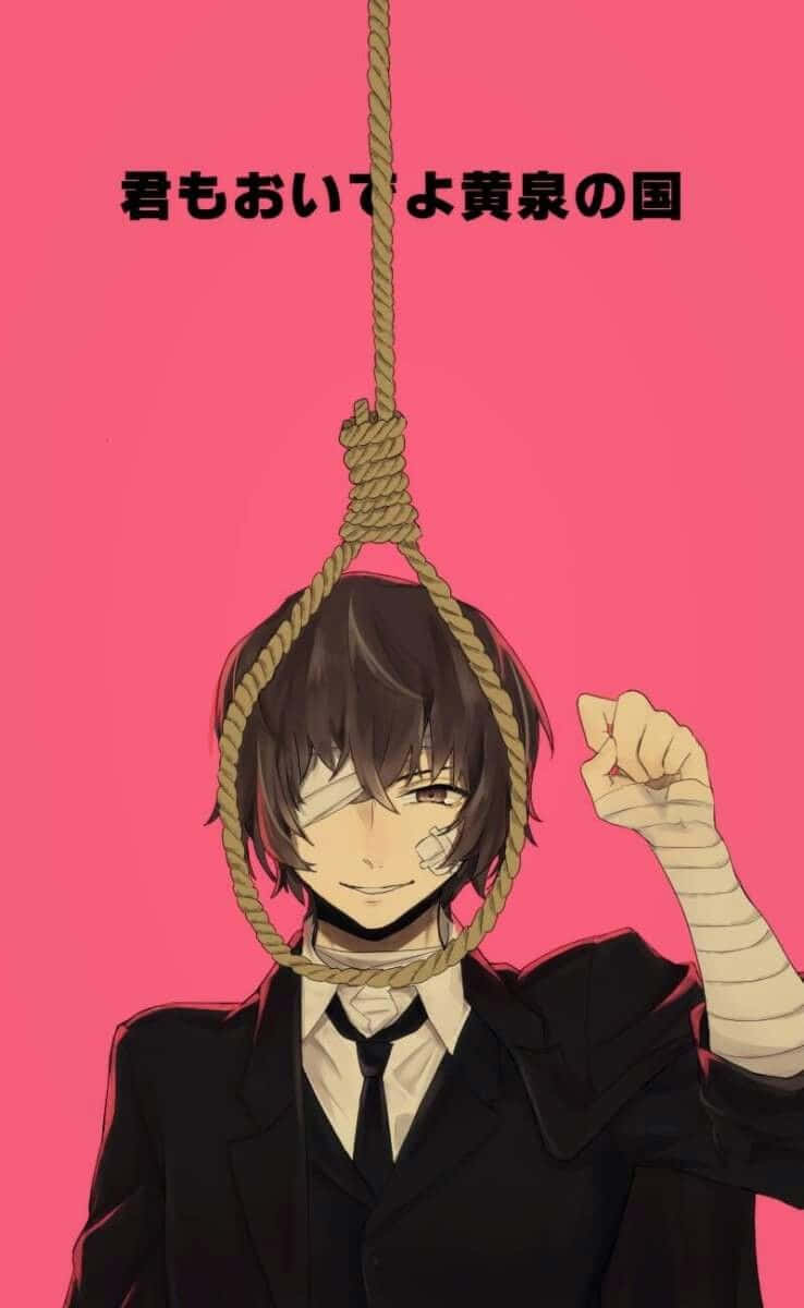 Intense Representation Of Dazai Osamu's Struggle With Life And Death Wallpaper