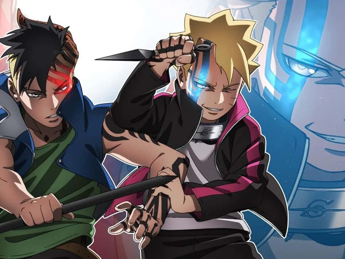 Intense Showdown Between Boruto And Kawaki Wallpaper