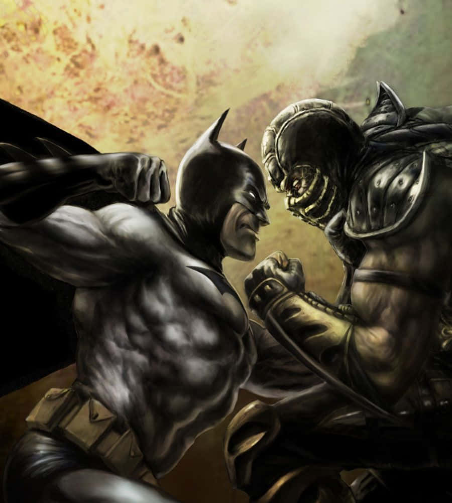 Intense Showdown Between Mortal Kombat And Dc Universe Fighters Wallpaper