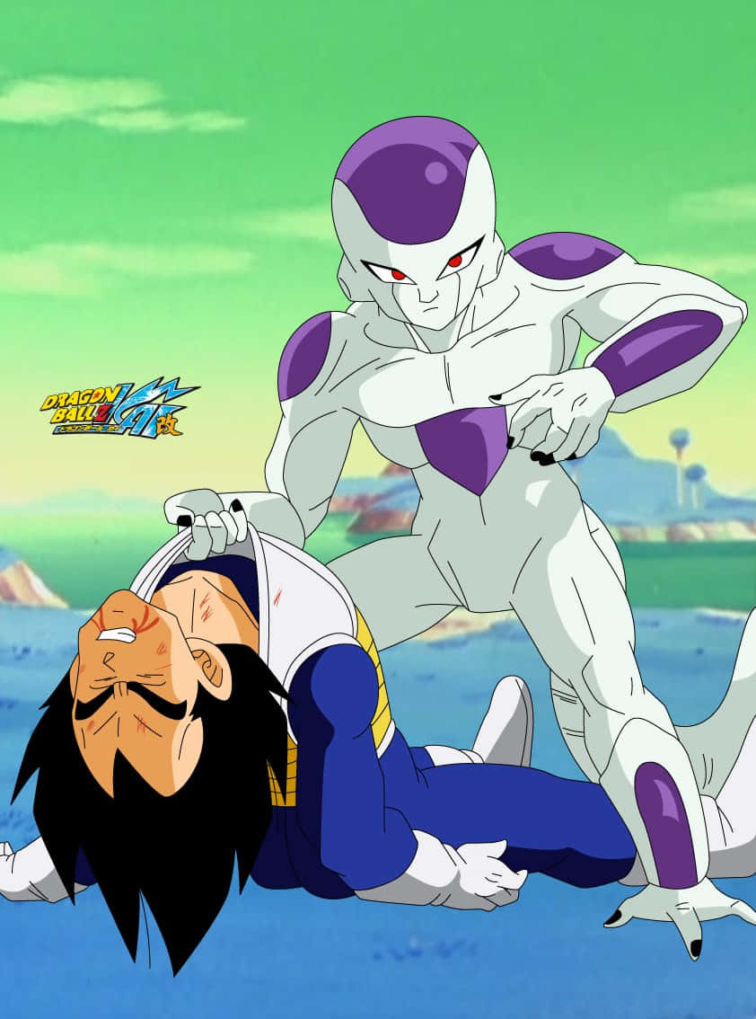 Intense Showdown Between Vegeta And Frieza In Dragon Ball Z Wallpaper