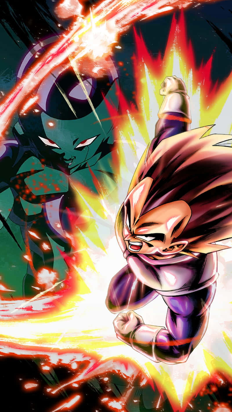 Intense Showdown - Vegeta And Frieza Face Off Wallpaper