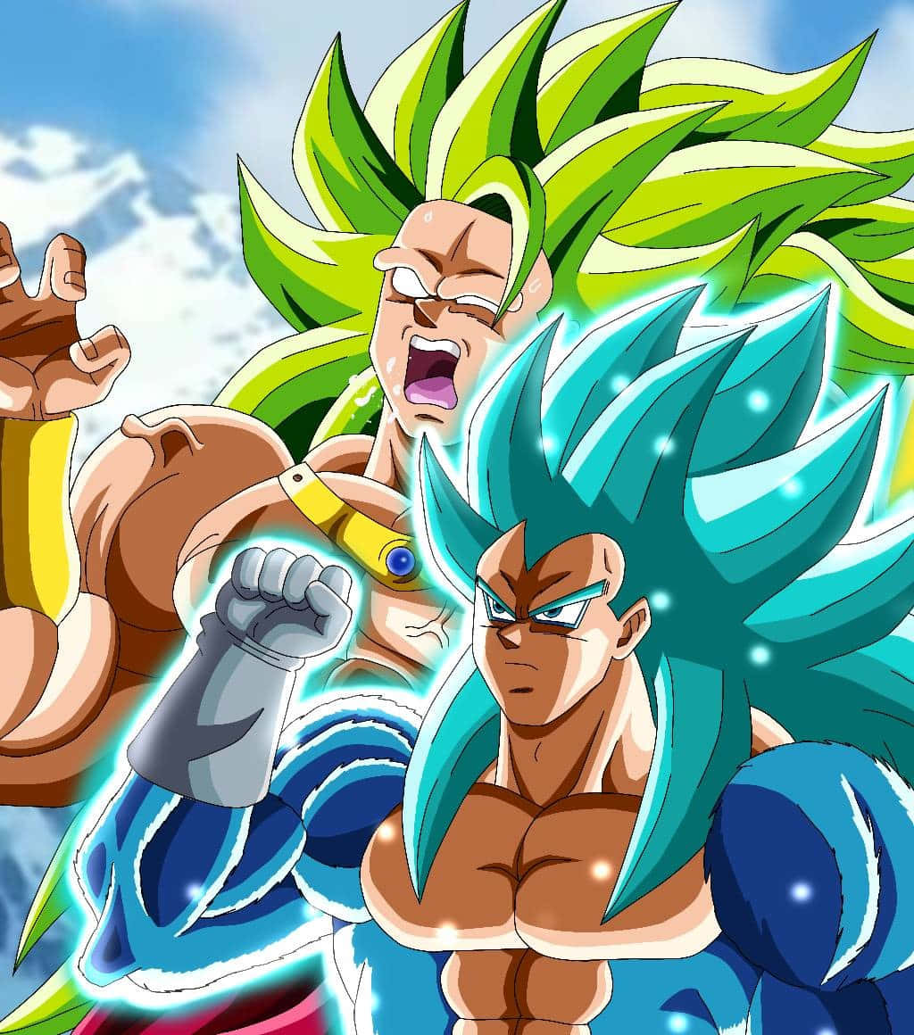 Intense Showdown: Vegeta Vs Broly Wallpaper