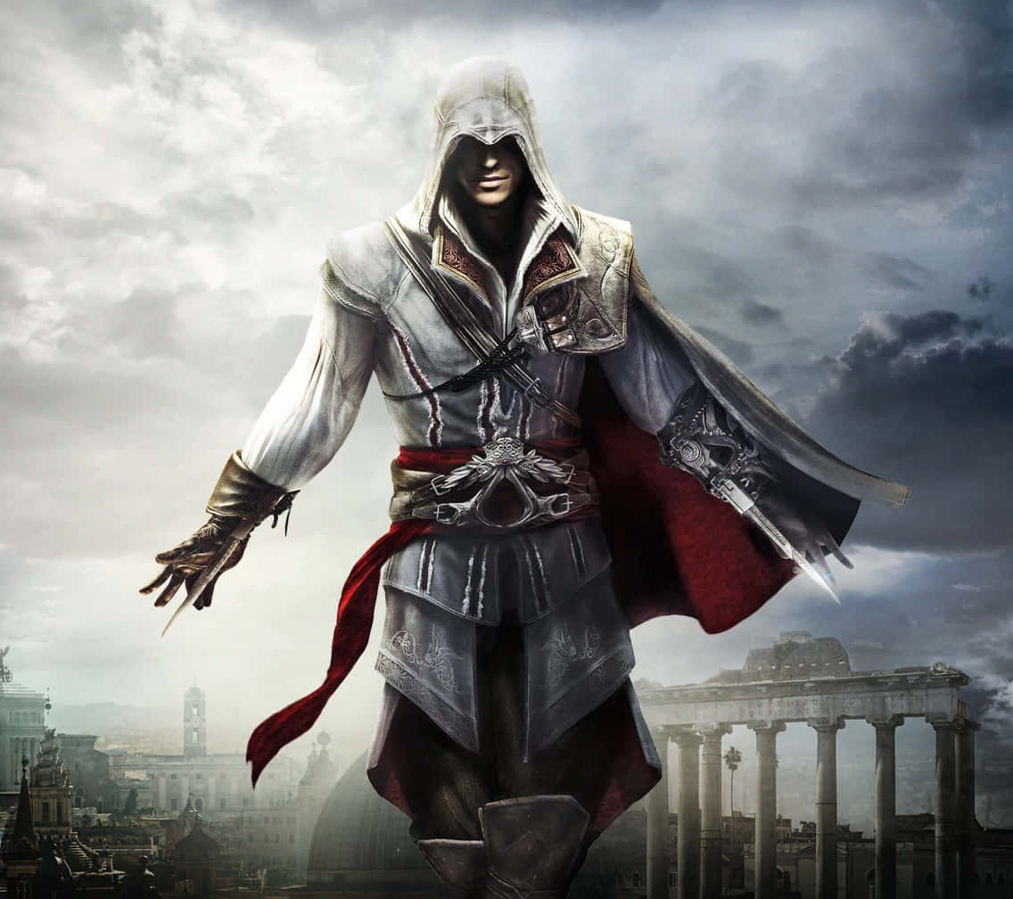 Intense Stare Of Master Assassin Ezio Auditore Wallpaper