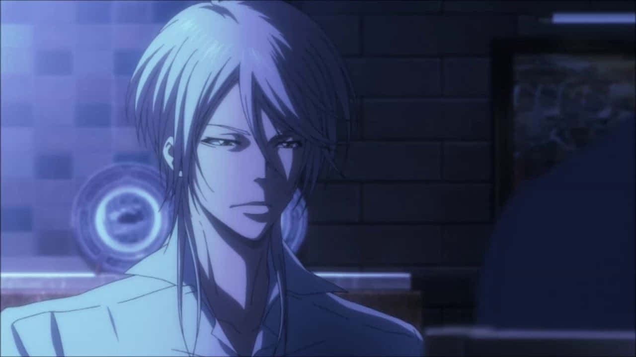 Intense Stare Of Shogo Makishima In Anime World Wallpaper