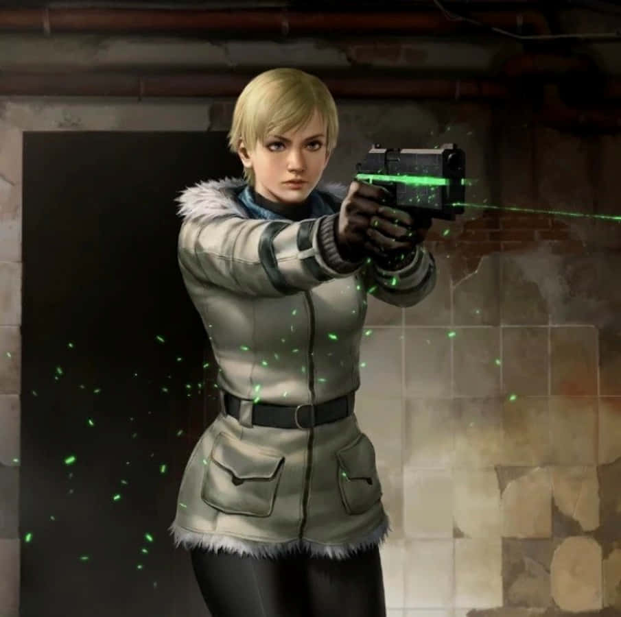 Intense Stare - Sherry Birkin In Action Wallpaper