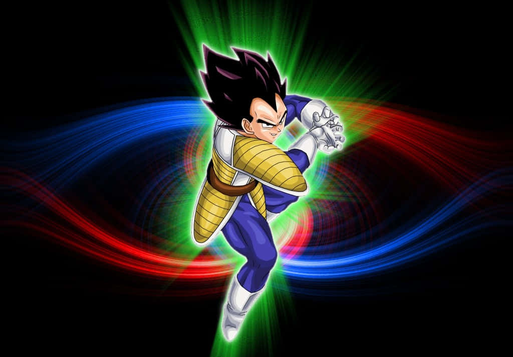 Intense Vegeta Performing His Powerful Galick Gun Attack Wallpaper