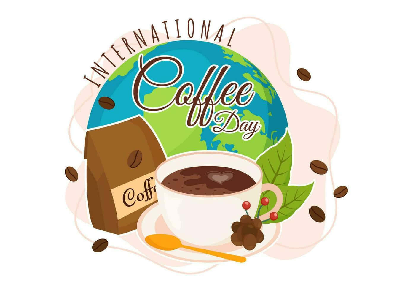 International Coffee Day Celebration Illustration Wallpaper