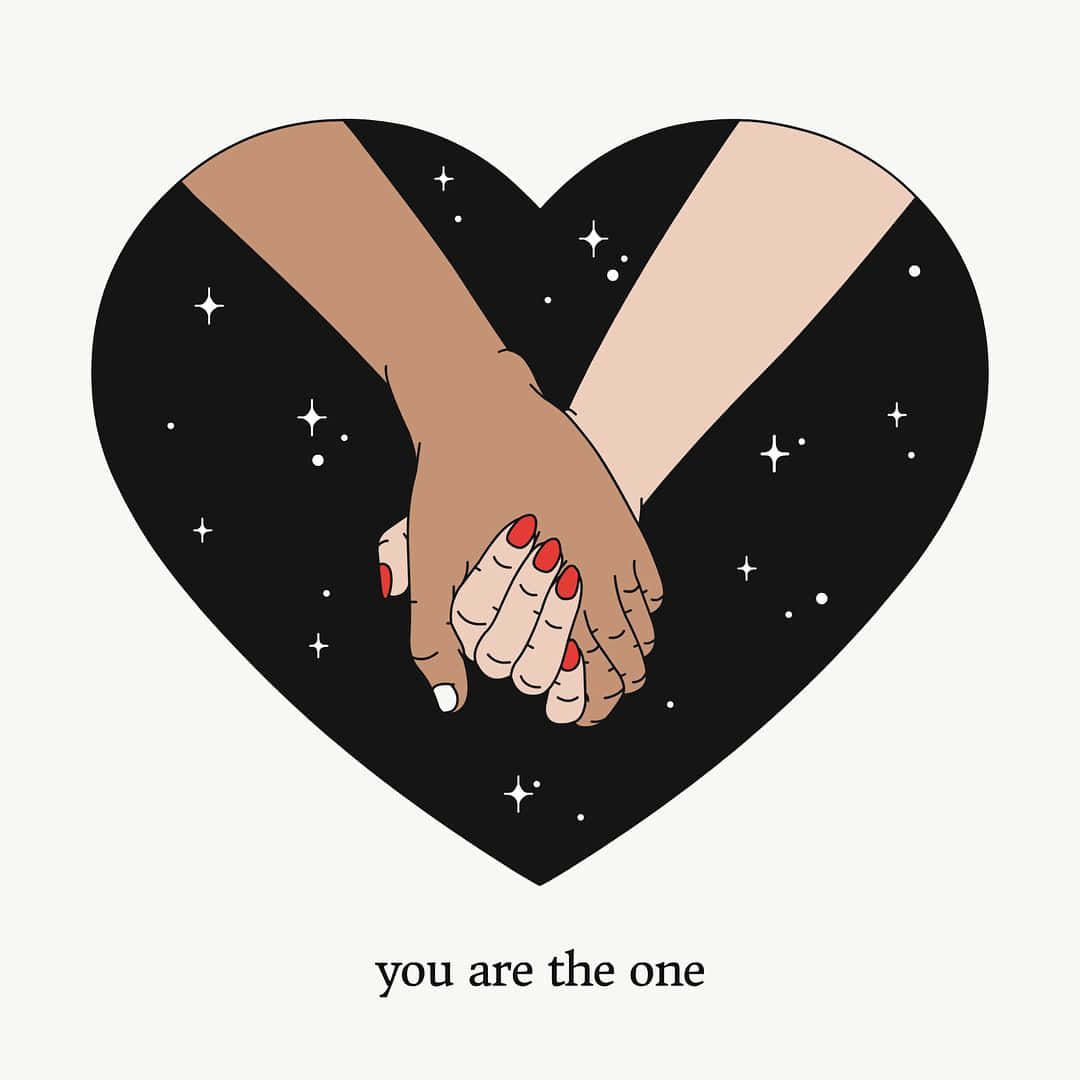 Interracial Artwork Holding Hands Wallpaper