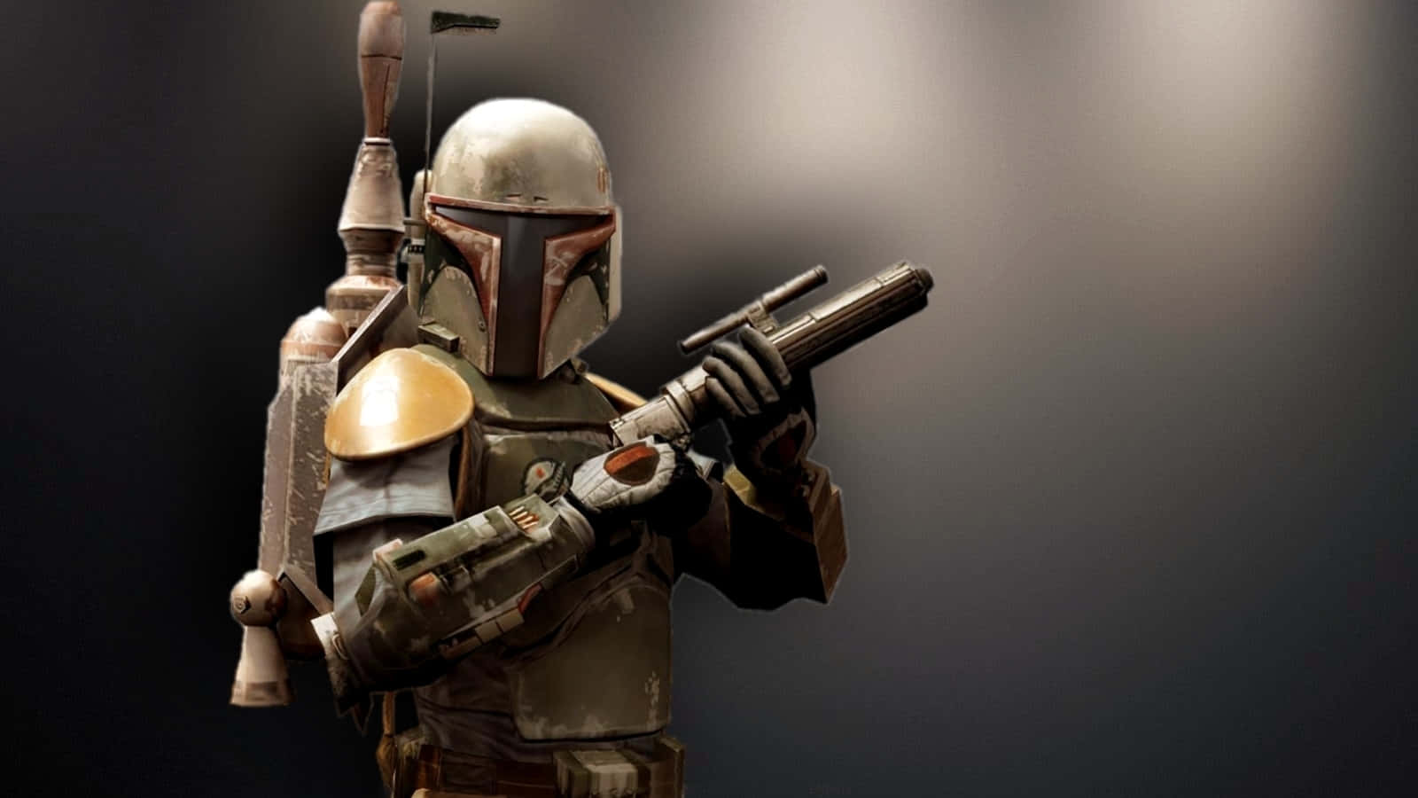 Intimidating Jango Fett In Action Wallpaper