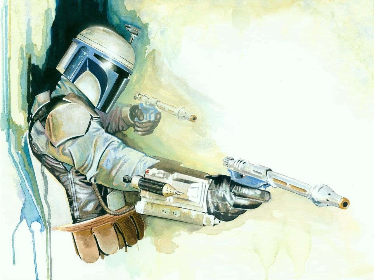 Intimidating Jango Fett Ready For Battle In Full Armor Wallpaper