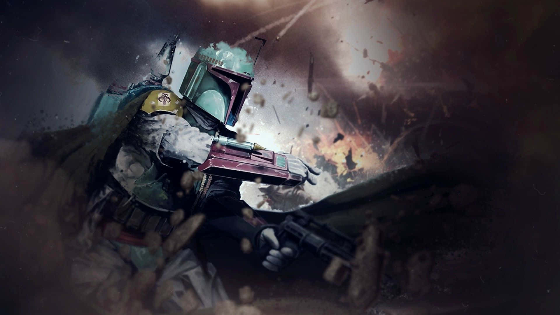 Intimidating Jango Fett - Star Wars Bounty Hunter Wallpaper