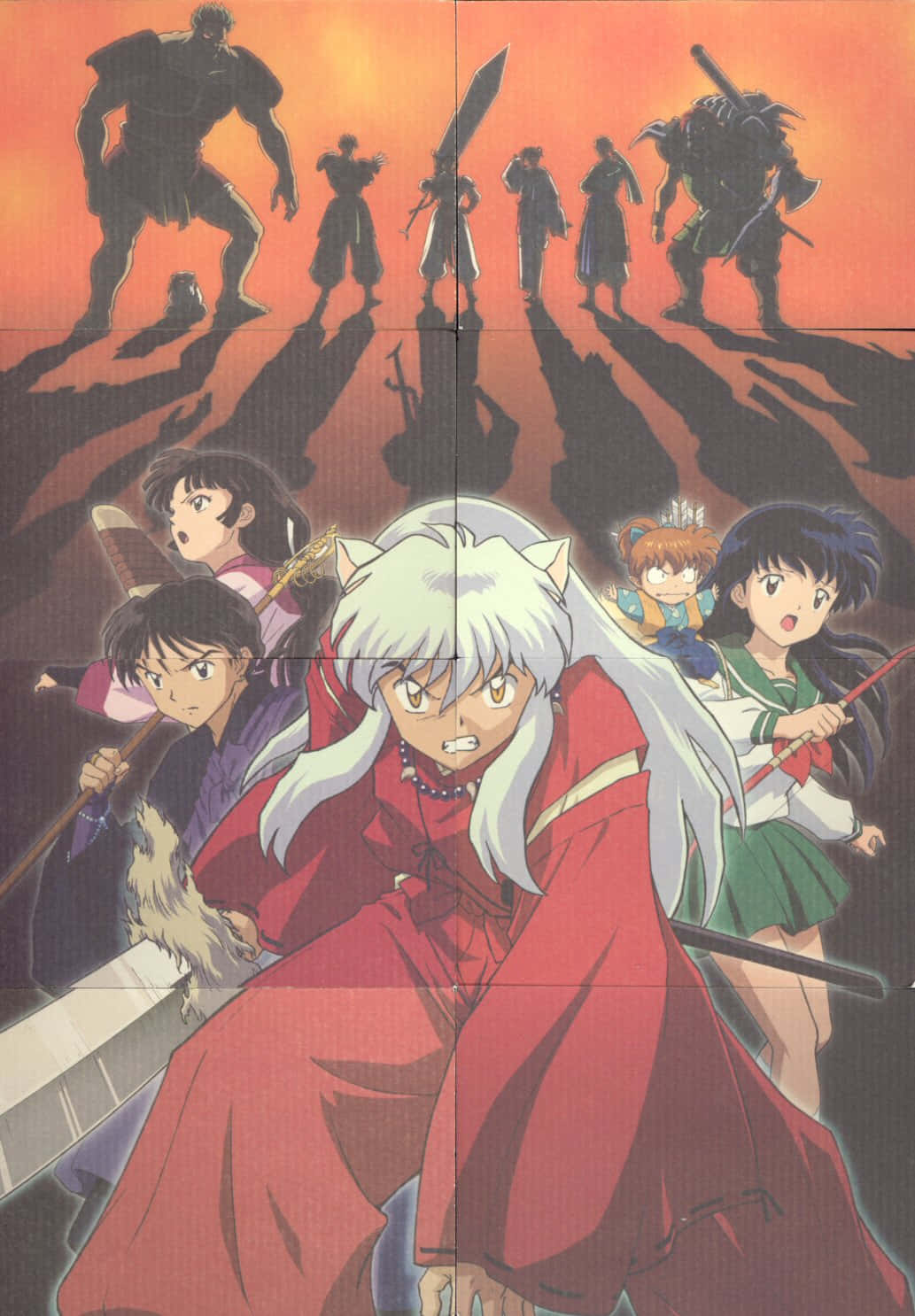 Inuyasha_and_ Companions_ Against_ Shichinintai Wallpaper