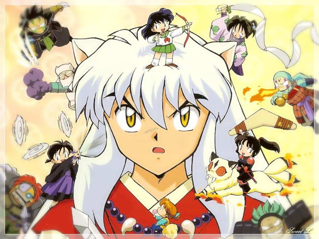 Inuyasha_and_ Friends_ Action_ Collage Wallpaper