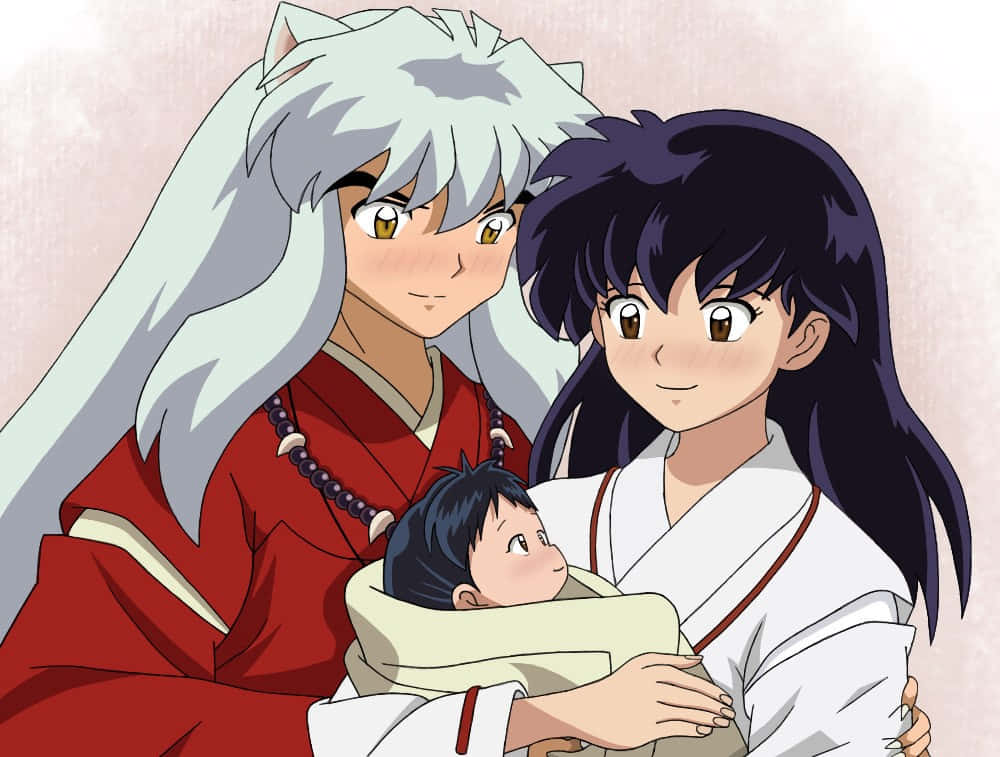 Inuyasha And Kagome Sharing A Heartfelt Moment Together Wallpaper