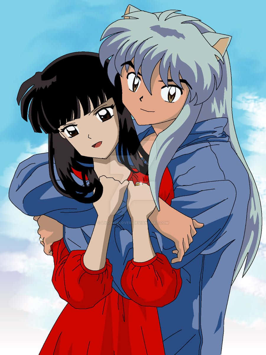 Inuyasha And Kikyo - A Timeless Bond Wallpaper