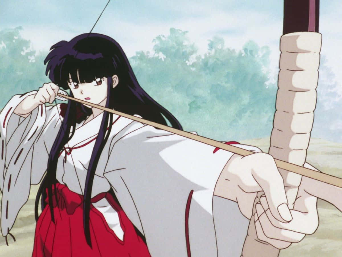 Inuyasha And Kikyo: Star-crossed Lovers In An Enchanting World Wallpaper