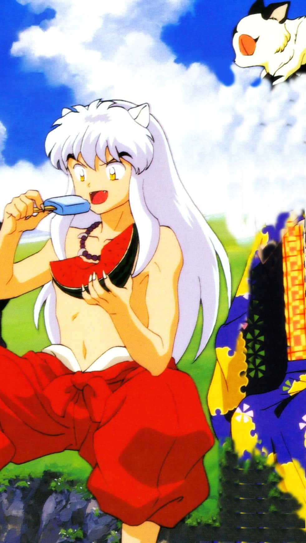 Inuyasha And Kirara In An Intense Battle Wallpaper