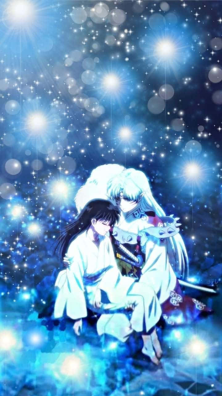 Inuyasha And Rin In A Serene Moment Wallpaper