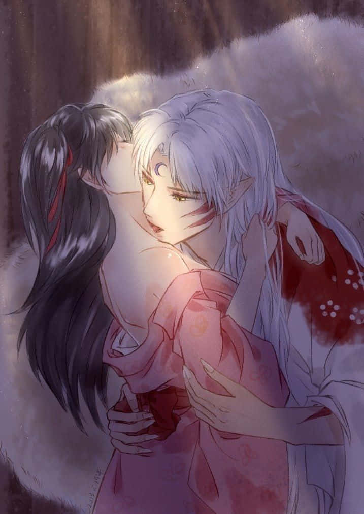 Inuyasha And Rin's Heartwarming Bond Wallpaper