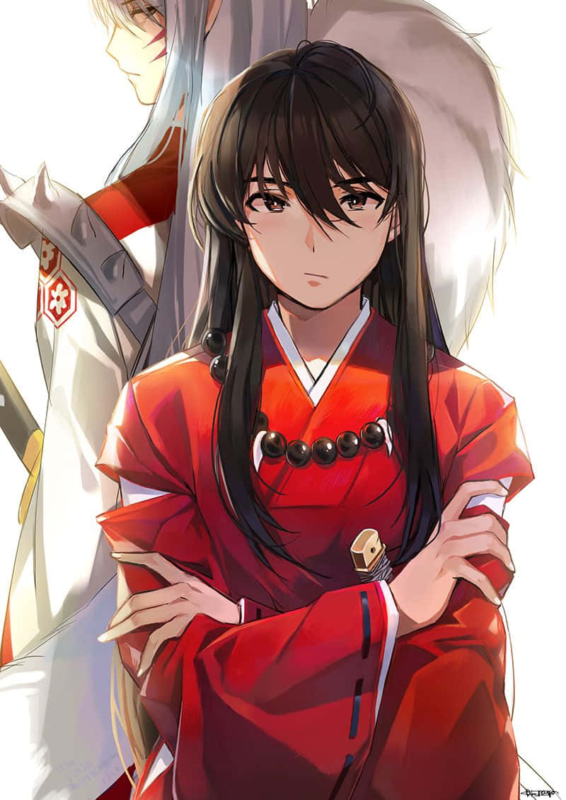 Inuyasha And Rin Sharing A Moment Wallpaper