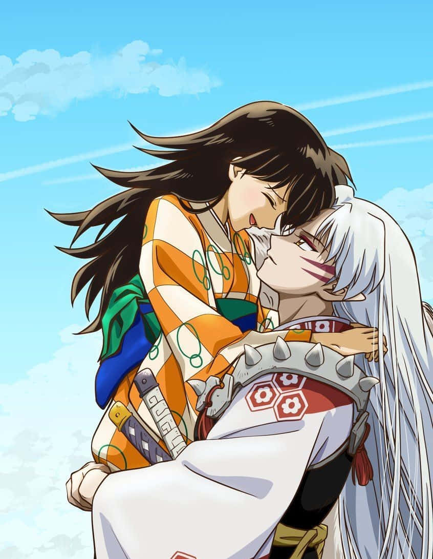 Inuyasha And Rin - The Unlikely Bond Wallpaper