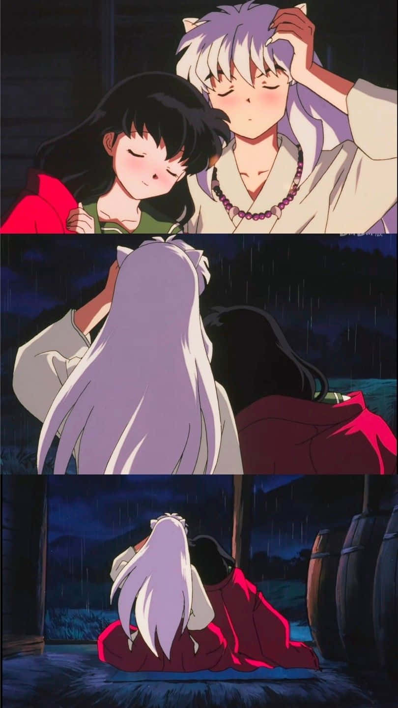 Inuyasha And Rin - Unbreakable Bond In The Feudal Era Wallpaper