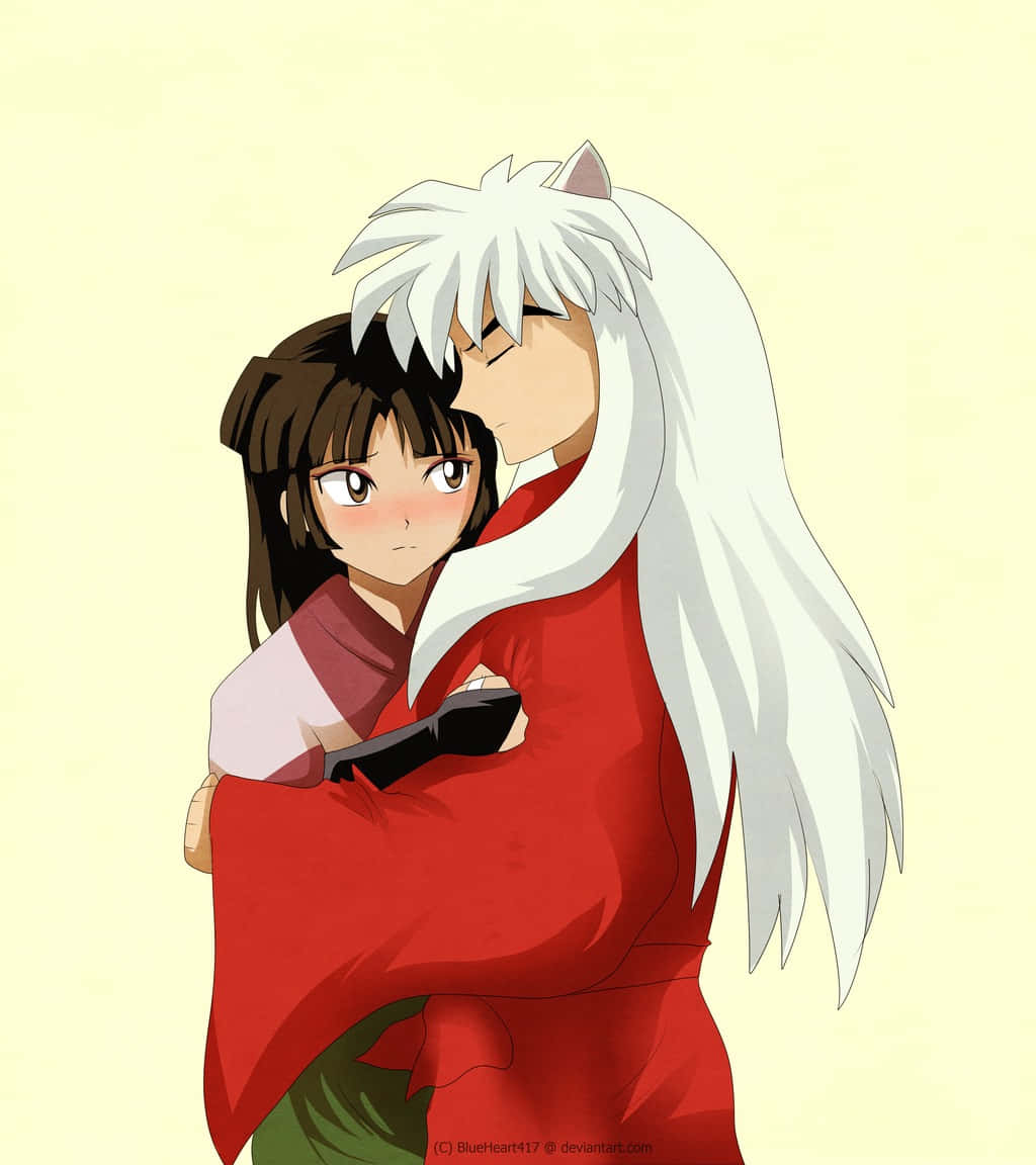 Inuyasha And Sango In An Intense Battle Scene Wallpaper