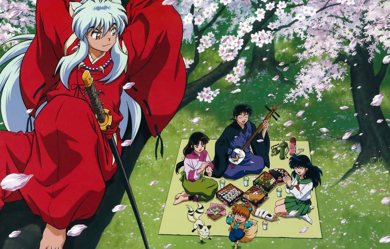 Inuyasha And Shippo In A Heartwarming Moment Wallpaper