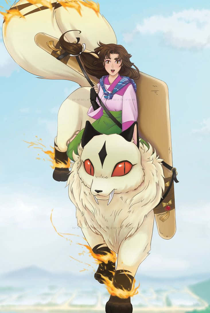 Inuyasha_ Kirara_ Flight_ Anime_ Artwork Wallpaper