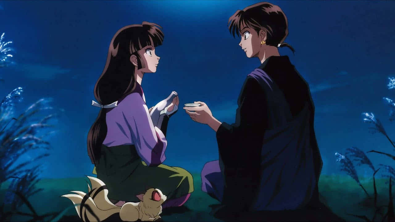 Inuyasha Sango Nighttime Encounter Wallpaper