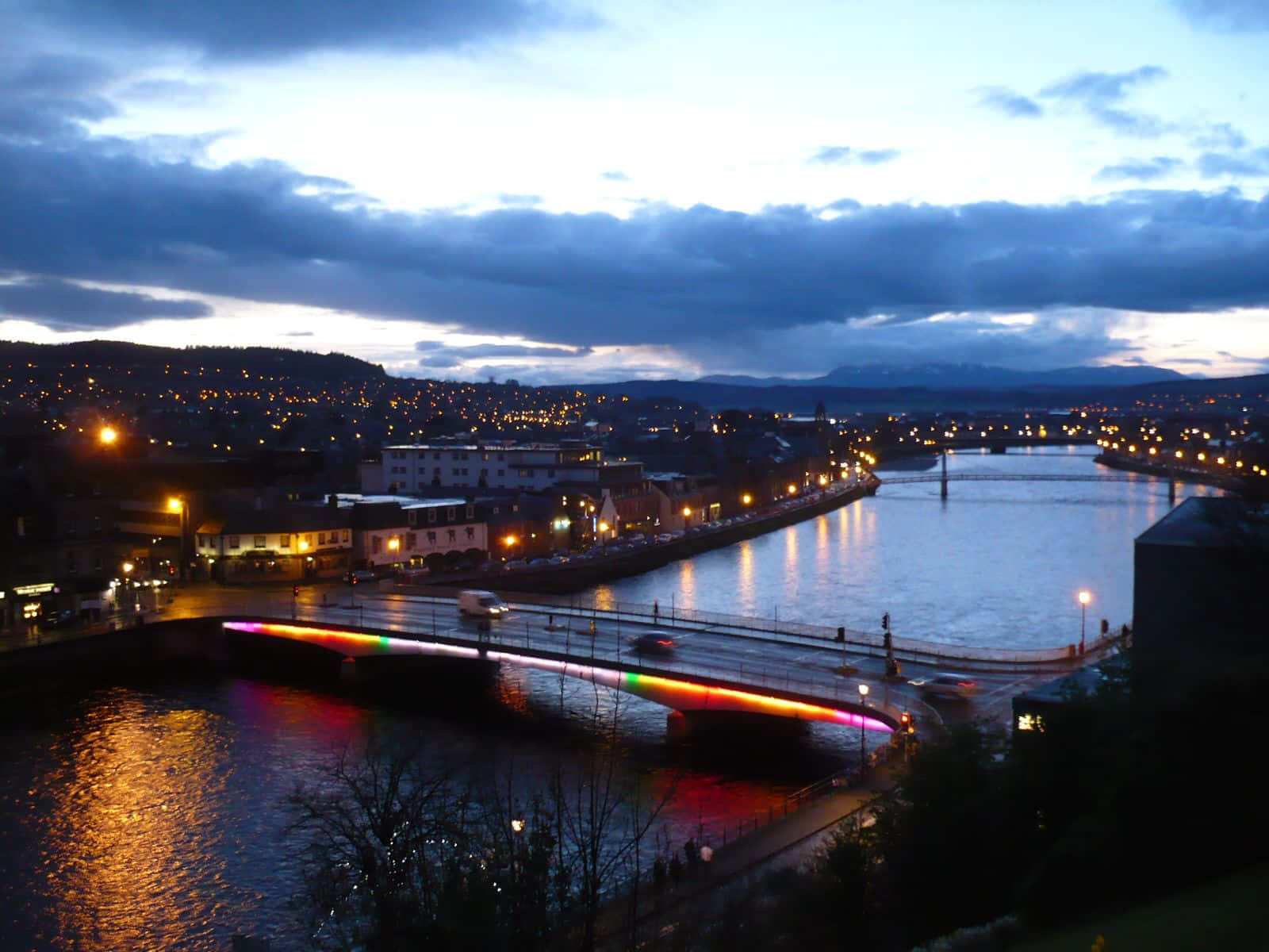 Inverness River Ness Twilight View Wallpaper