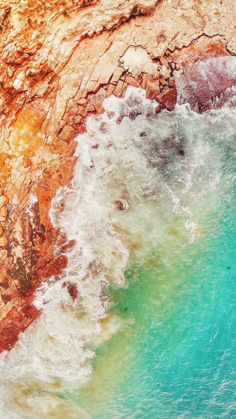 Ios 1 Waves Brown Rock Wallpaper