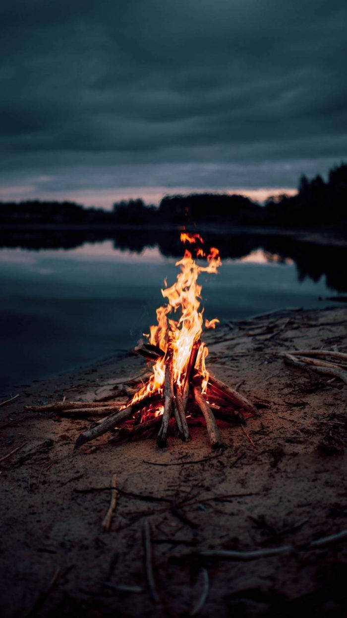 Iphone Bonfire Lake Wallpaper