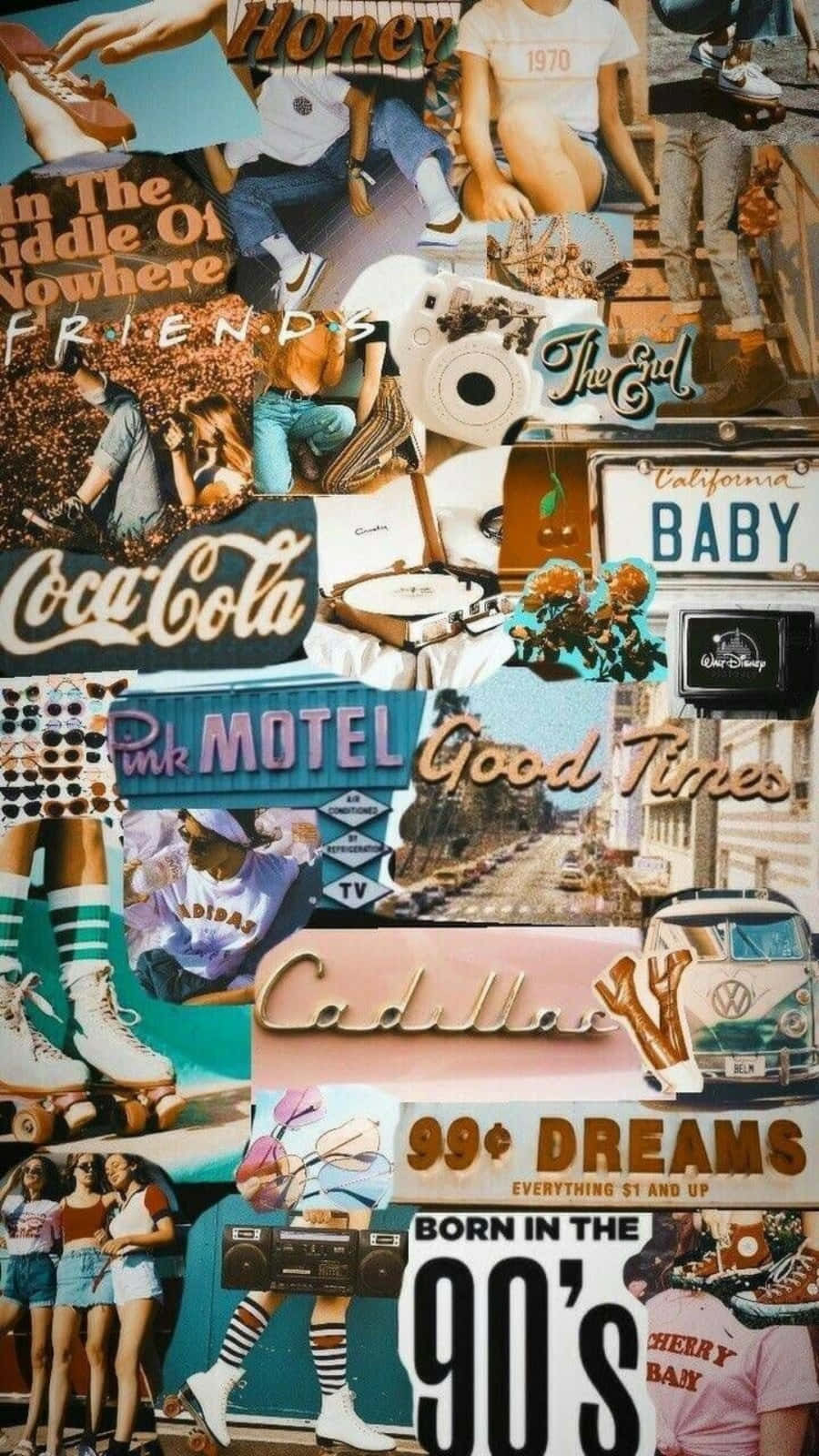 Iphone Collage Of Vintage Images Wallpaper