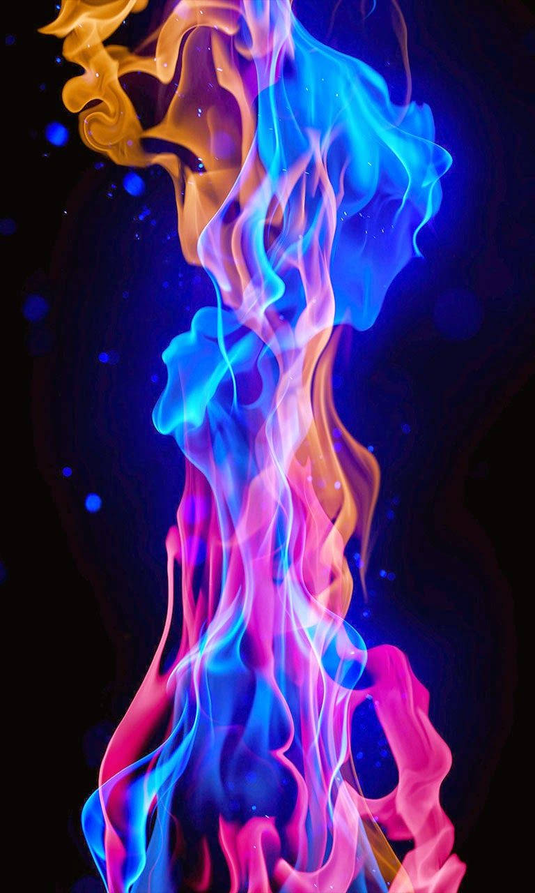 Iphone Fire Blue And Red Wallpaper