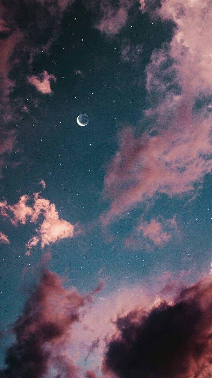 Iphone Pink Aesthetic Moon Wallpaper