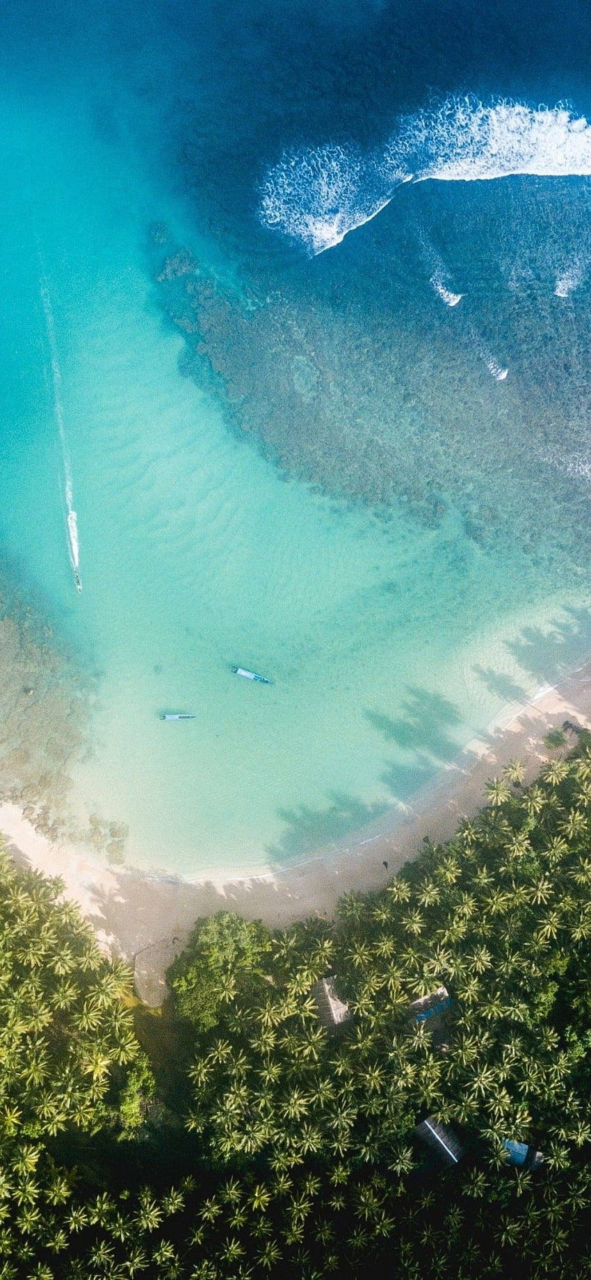 Iphone X Beach And Forested Island Wallpaper