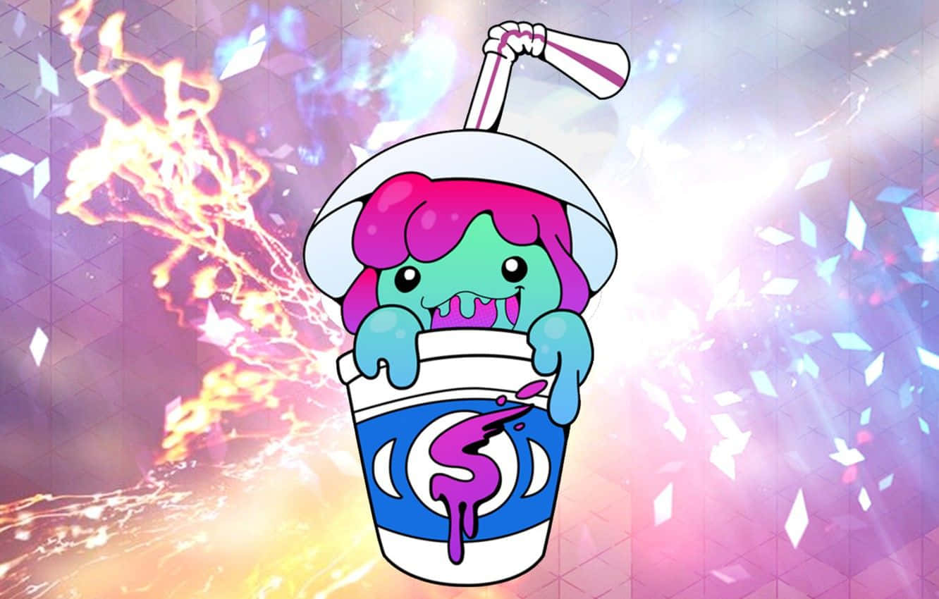 Iridescent Slushy Monster Cartoon Wallpaper