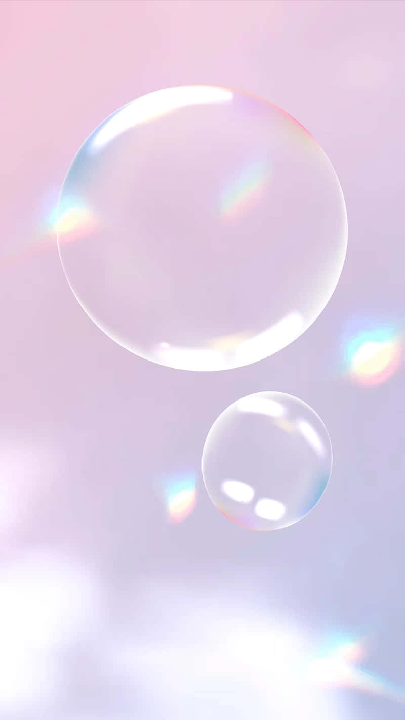 Iridescent Soap Bubbles Pink Backdrop Wallpaper