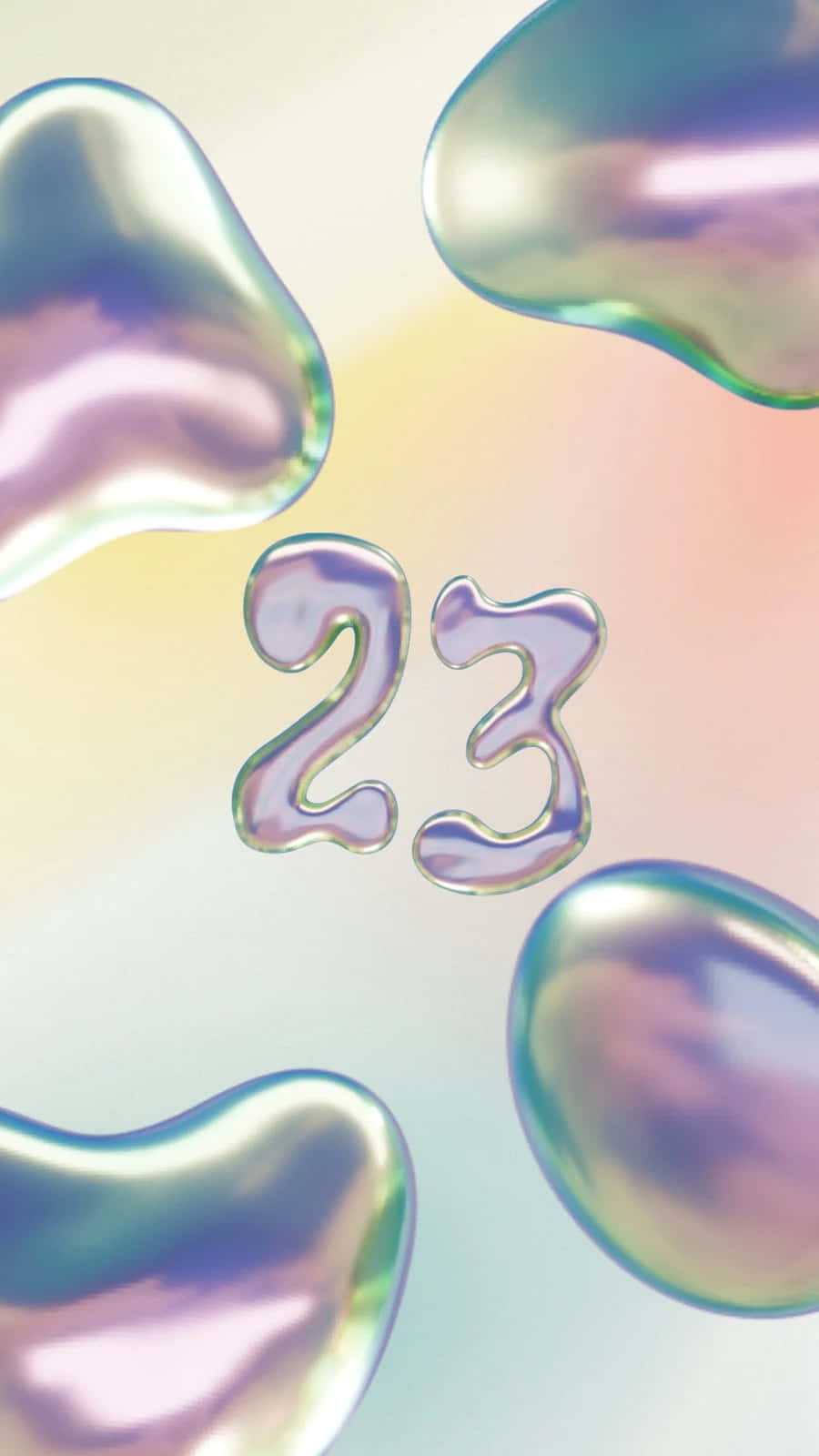 Iridescent3 D Number23 Artwork Wallpaper