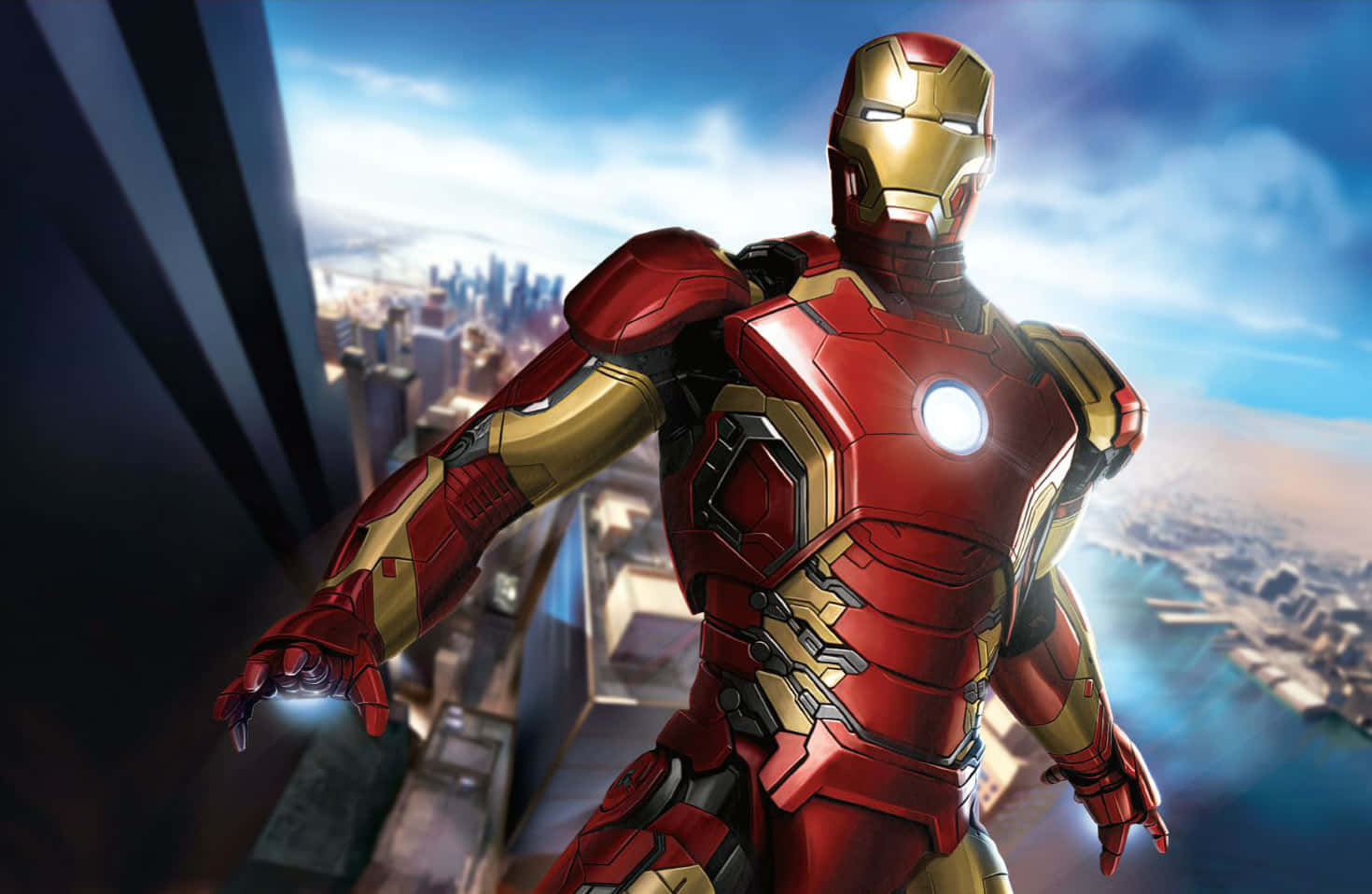 Iron Man Above Cityscape Wallpaper