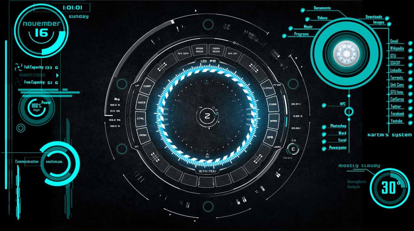 Iron Man Jarvis Desktop Algorithm Wallpaper