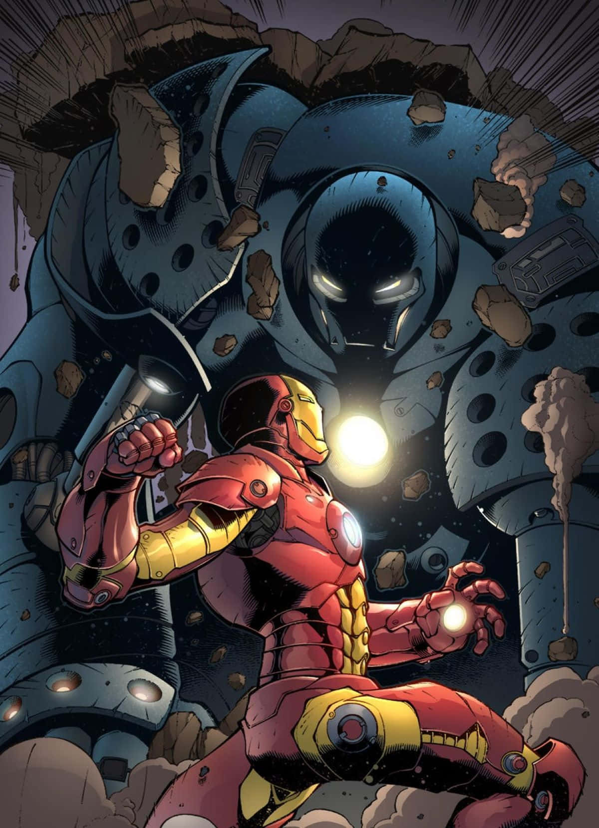 Iron Man Vs Iron Monger Comic Battle Wallpaper