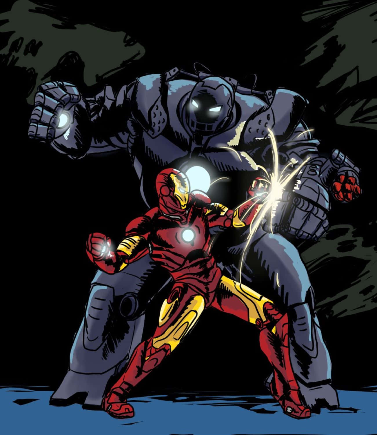 Iron Man Vs Iron Monger Comic Battle Wallpaper