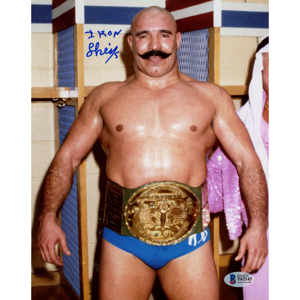 Iron Sheik Wooden Shelves Wallpaper