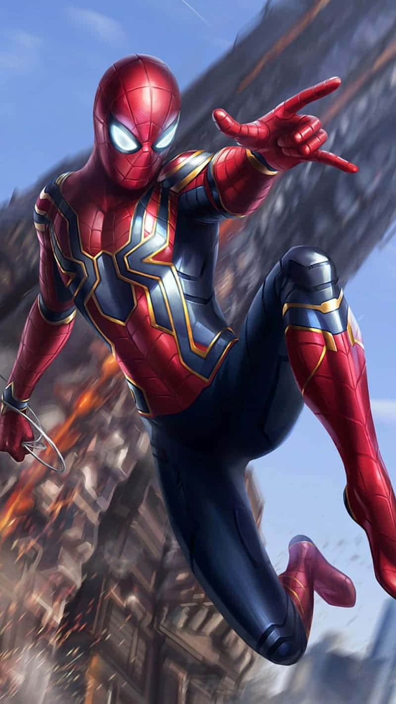 Iron Spiderin Action Avengers Wallpaper